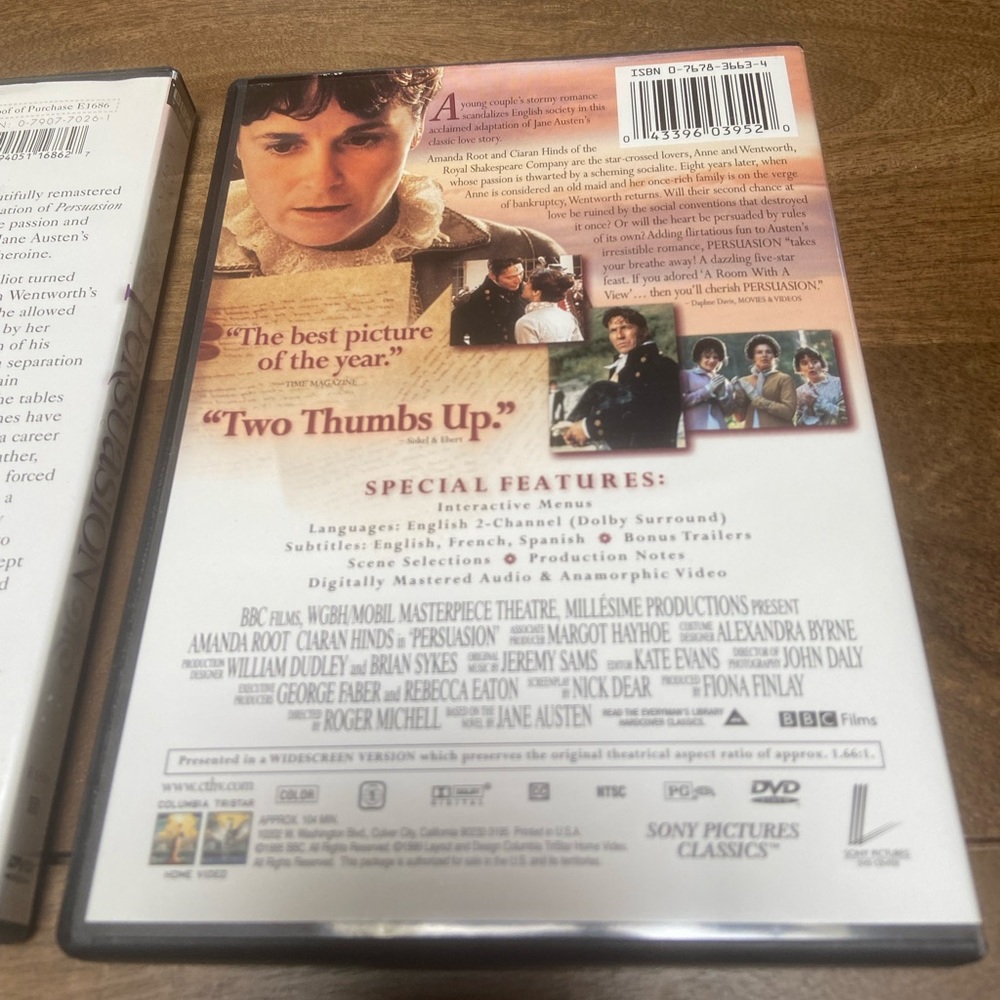 Jane Austin’s Persuasion Dvd Bundle of 2 Versions - Picture 5 of 14